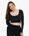 Top Square Manches Longues - Black
