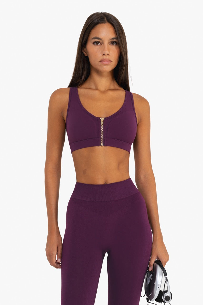 Brassière Zip Tech - Dark Berry