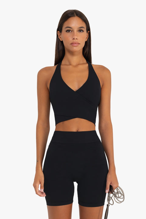 Crossed Tank Top - Black