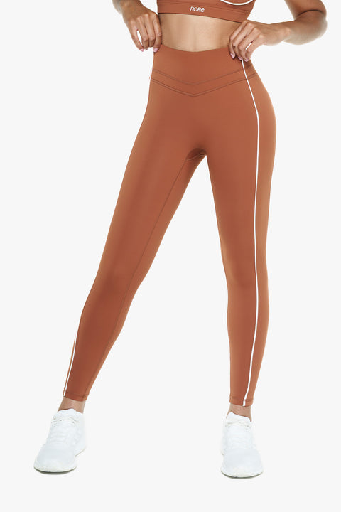 Retro Contour Leggings - Deep Cocoa