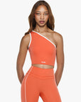 Top Asymétrique Retro - Golden Peach