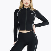 Veste Zip Tech Retro Crop - Black