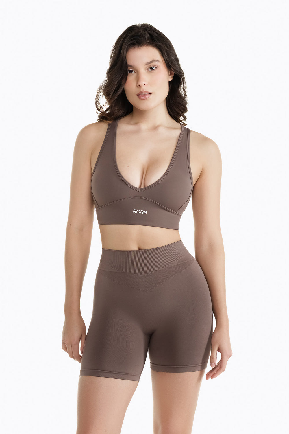 Cross-Back Sports Bra - Mocha