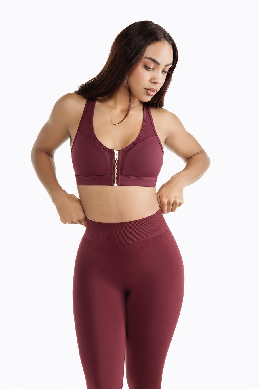 Tech Zip Sports Bra - Redstone