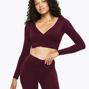 Top Crossed Manches Longues- Deep Purple