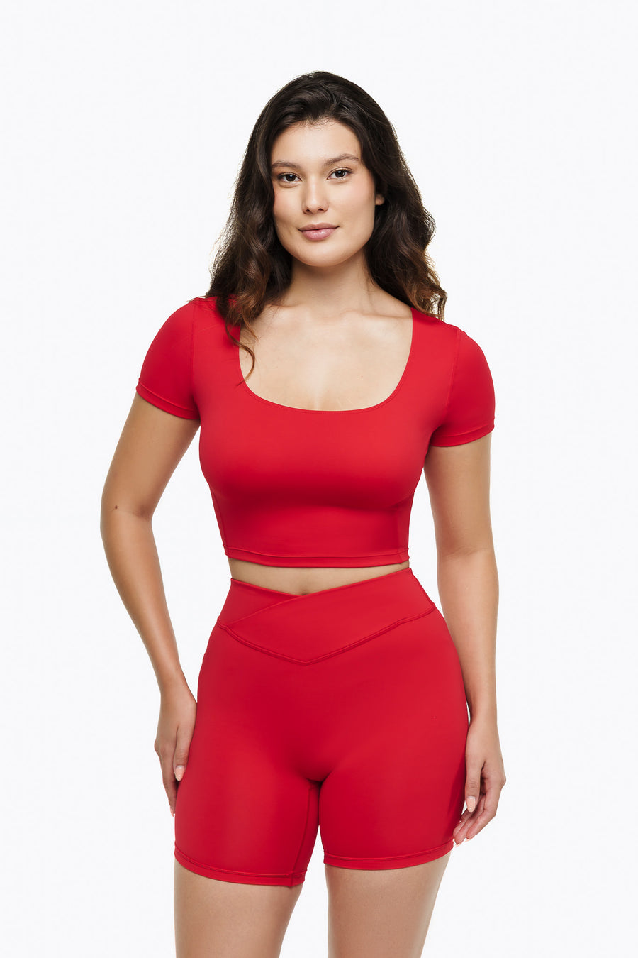 Short Sleeve Square Top - True Red