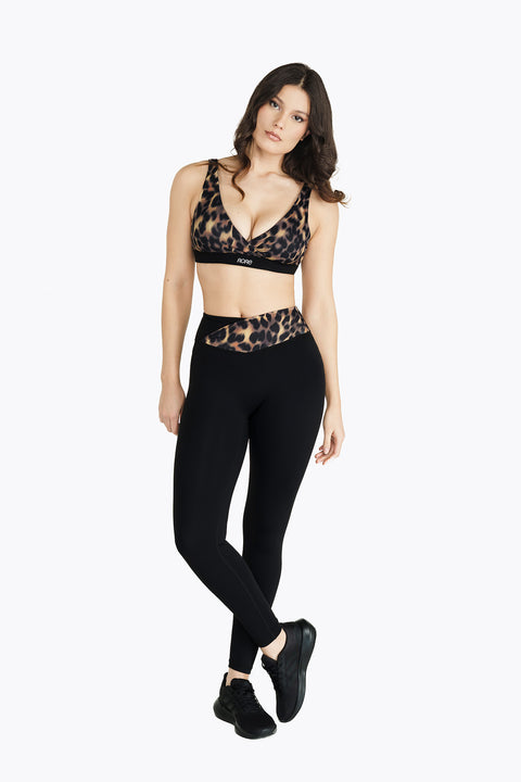 Crossed Bra - Blurry Leopard