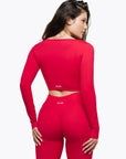 Top Crossed Manches Longues - True Red