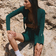 Veste Zip Tech Crop - Deep Mist