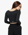 Top Square Manches Longues - Black
