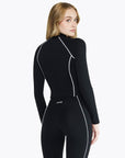 Veste Zip Tech Retro Crop - Black