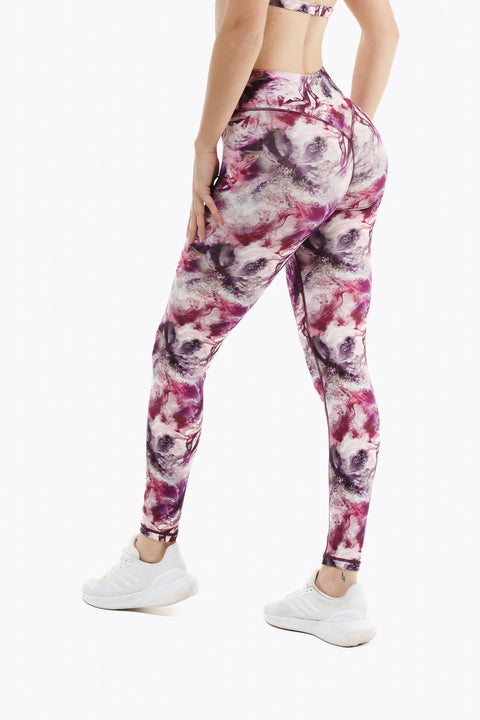 Crossed Lift Leggings - Pink Blossom