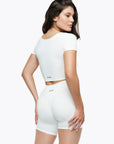 Top Square Manches Courtes - White