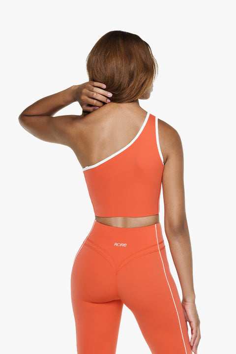 Retro Asymmetrical Top - Golden Peach