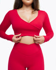 Top Crossed Manches Longues - True Red