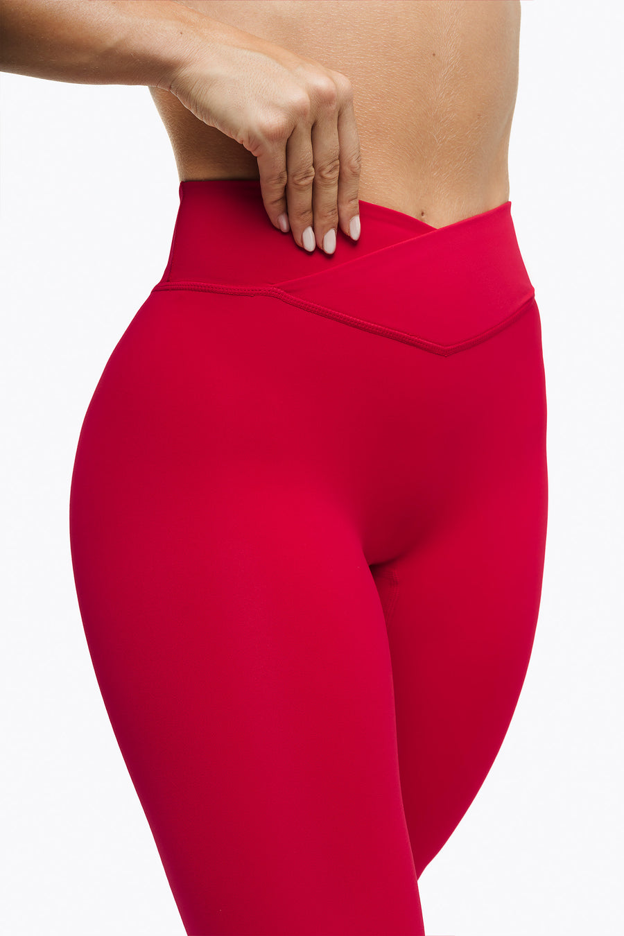 Crossed Lift Leggings - True Red