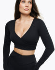 Top Crossed  Manches Longues - Black
