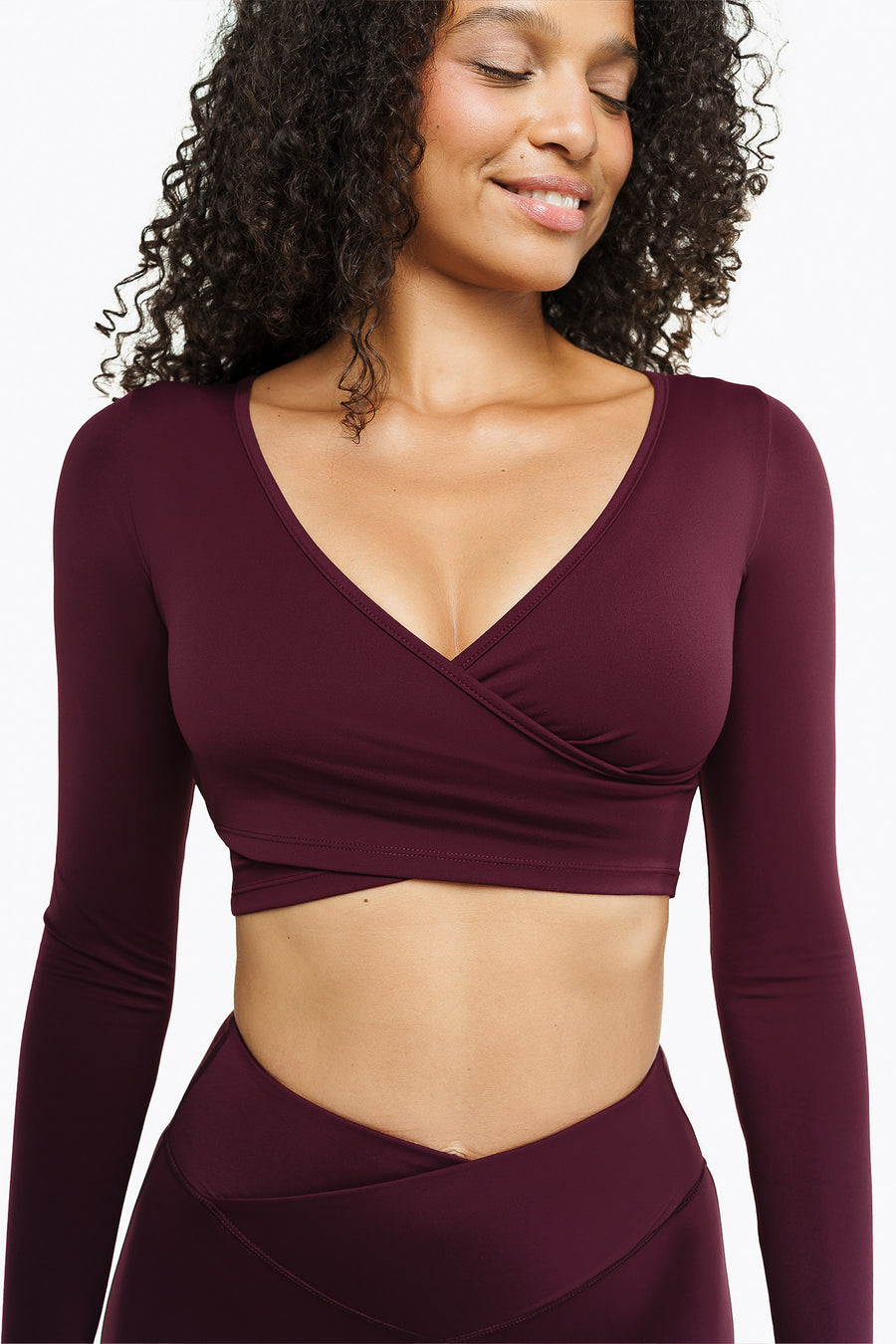 Top Crossed Manches Longues- Deep Purple