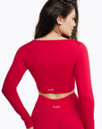 Top Crossed Manches Longues - True Red
