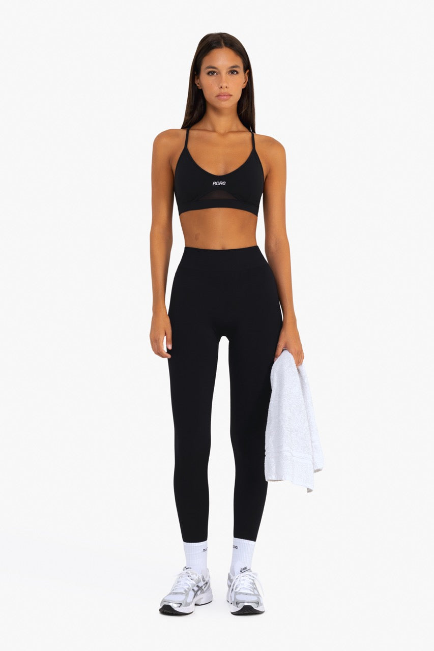 Power Mesh Sports Bra - Black