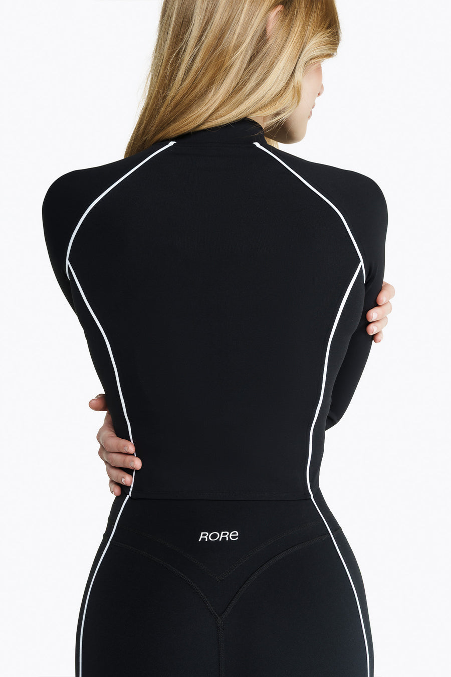 Retro Crop Tech Zip Jacket - Black