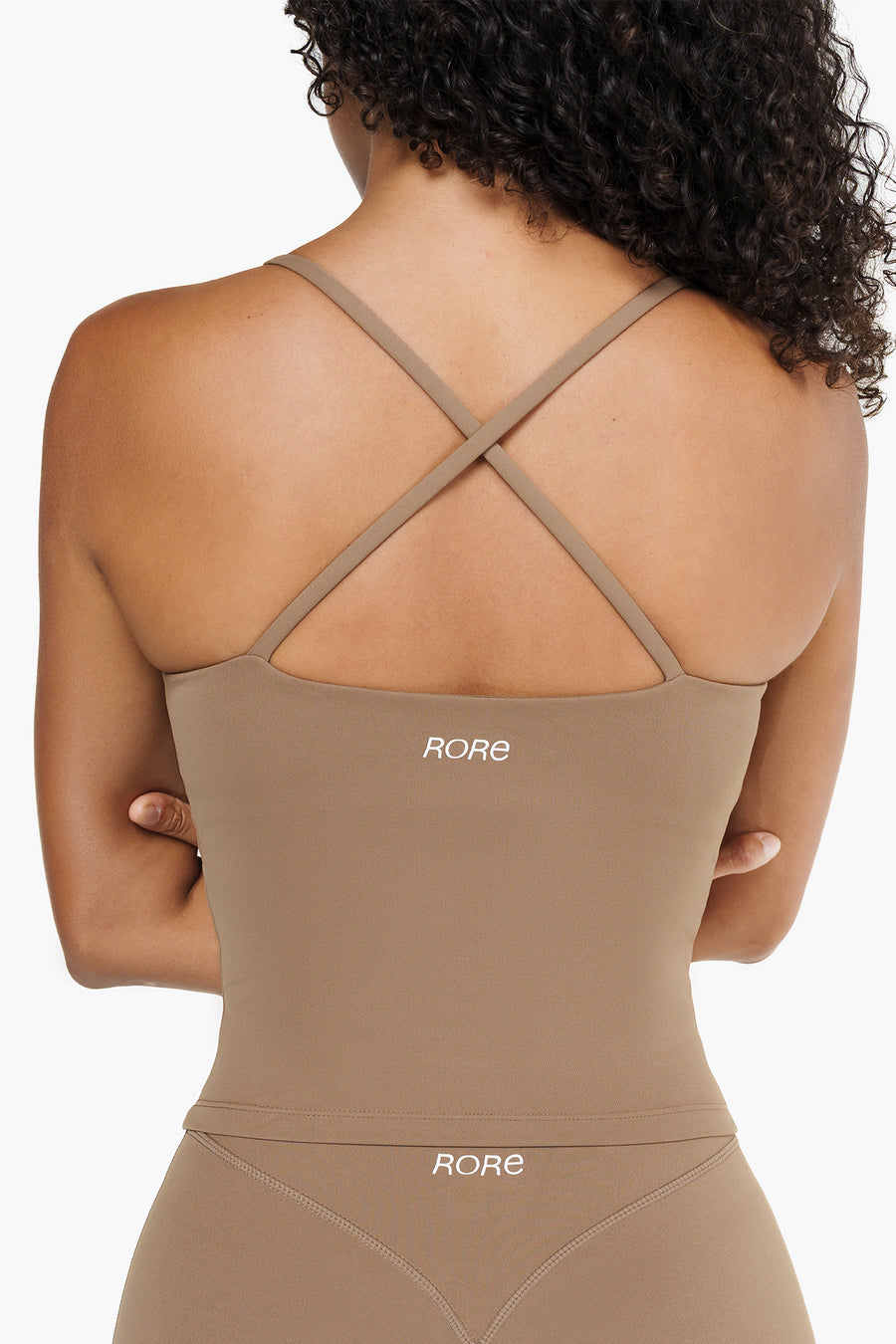 Crush Lace Tank Top - Café Latte