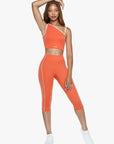 Top Asymétrique Retro - Golden Peach