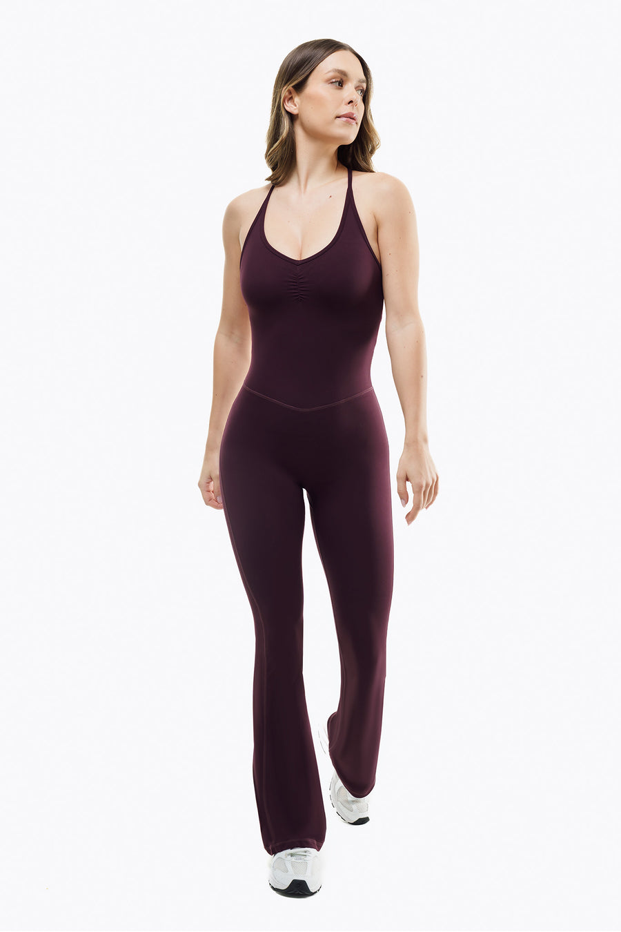Flare Lace Jumpsuit - Velvet Plum