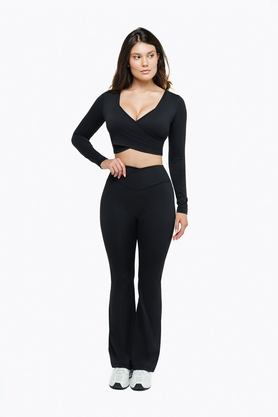 Top Crossed Manches Longues - Black