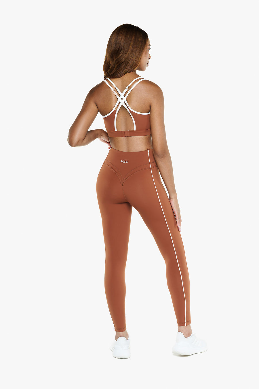 Retro Contour Leggings - Deep Cocoa