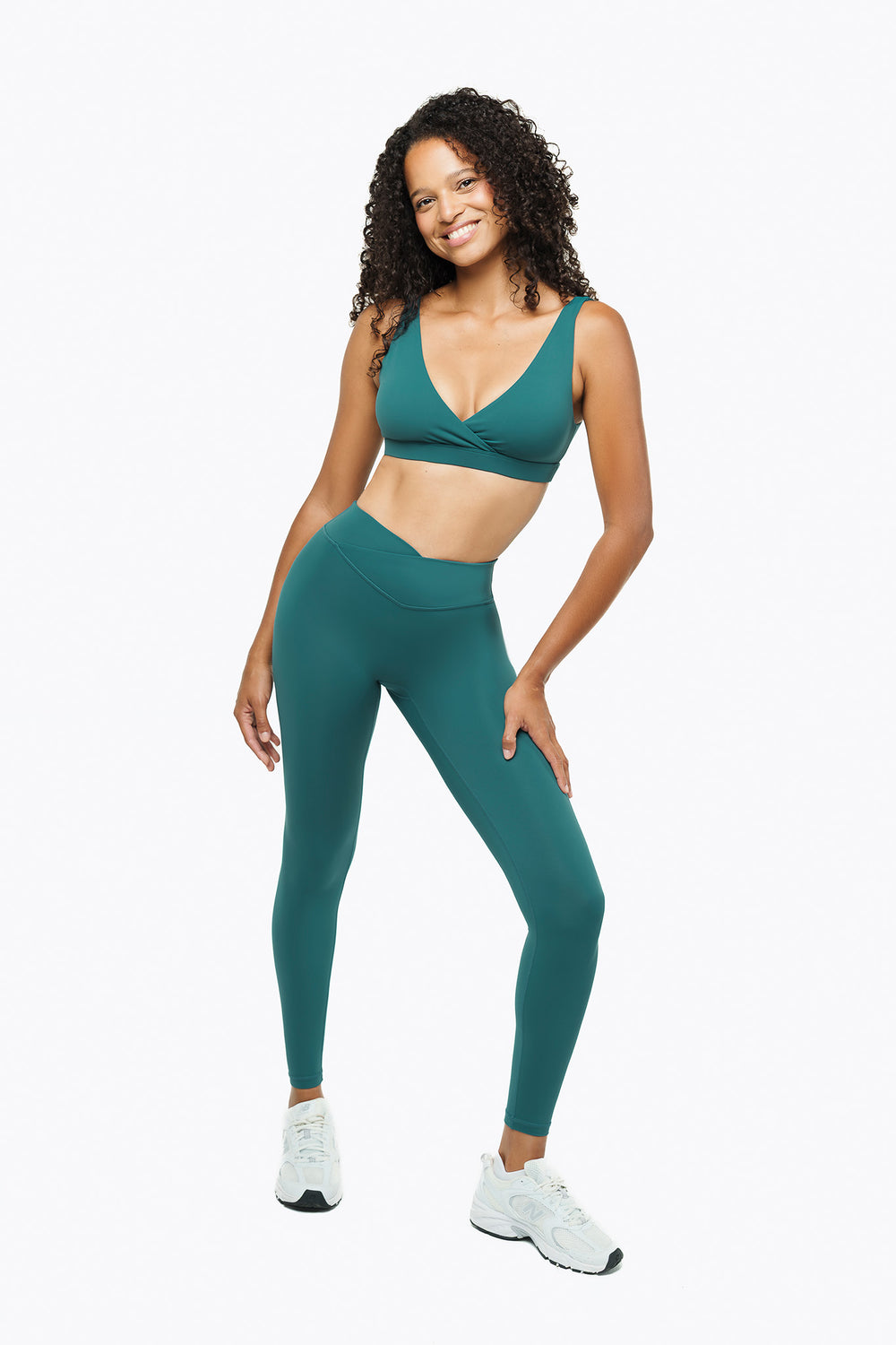 Crossed Lift Leggings - Deep Teal