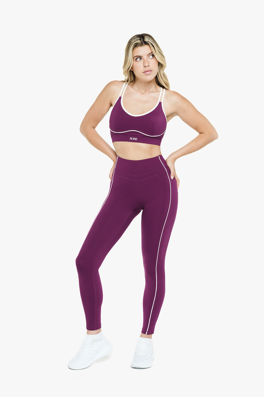 Retro Contour Leggings - Wild Berry