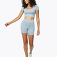 Top Square Manches Courtes - Powder Blue