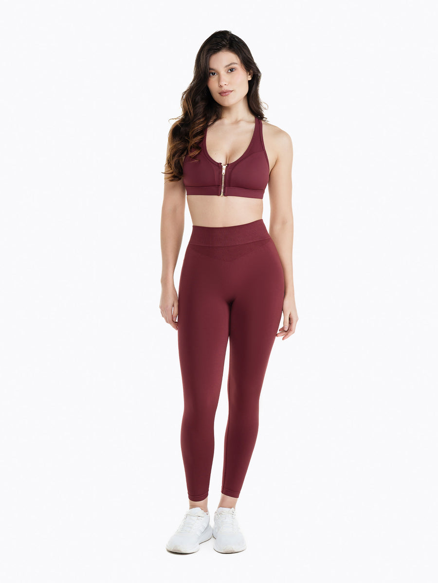 Tech Zip Sports Bra - Redstone