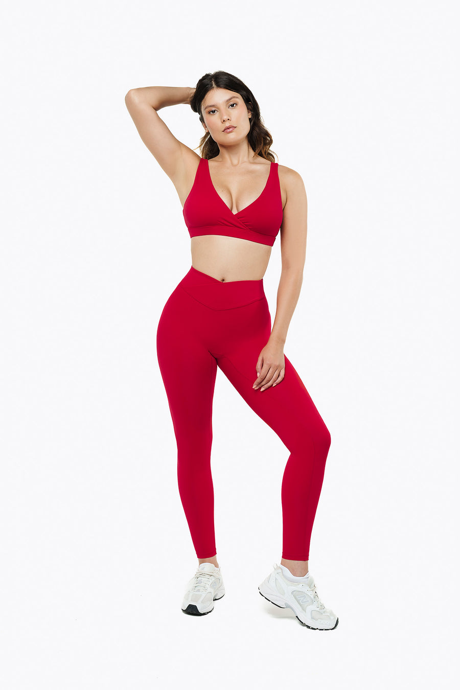 Crossed Lift Leggings - True Red