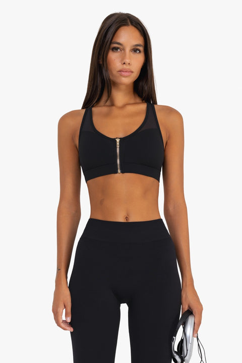 Brassière Zip Tech Mesh - Black