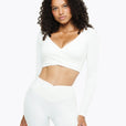Top Crossed Manches Longues - White