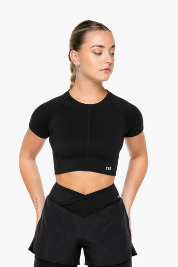 Top  Power Crop Manches Courtes - Black