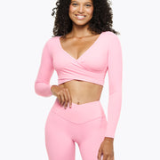 Top Crossed Manches Longues - Pink Blush
