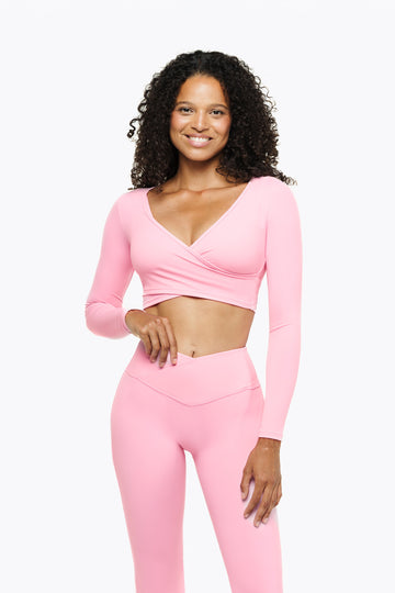 Top Crossed Manches Longues - Pink Blush