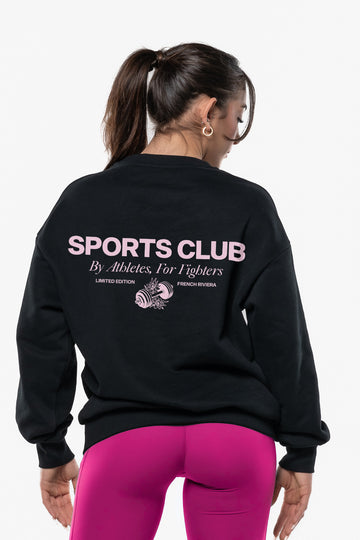 Sweatshirt Minimal "October Pink" - Black