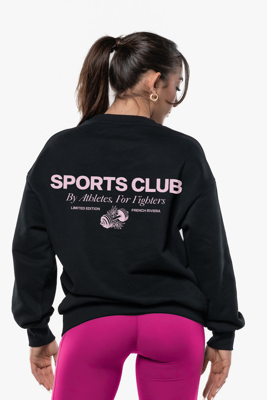 Sweatshirt Minimal "October Pink" - Black