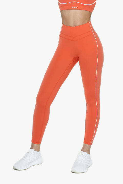Retro Contour Leggings - Golden Peach