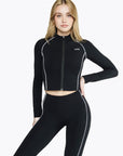 Veste Zip Tech Retro Crop - Black
