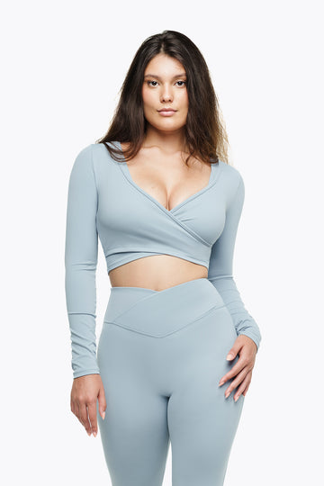 Top Crossed Manches Longues - Powder Blue