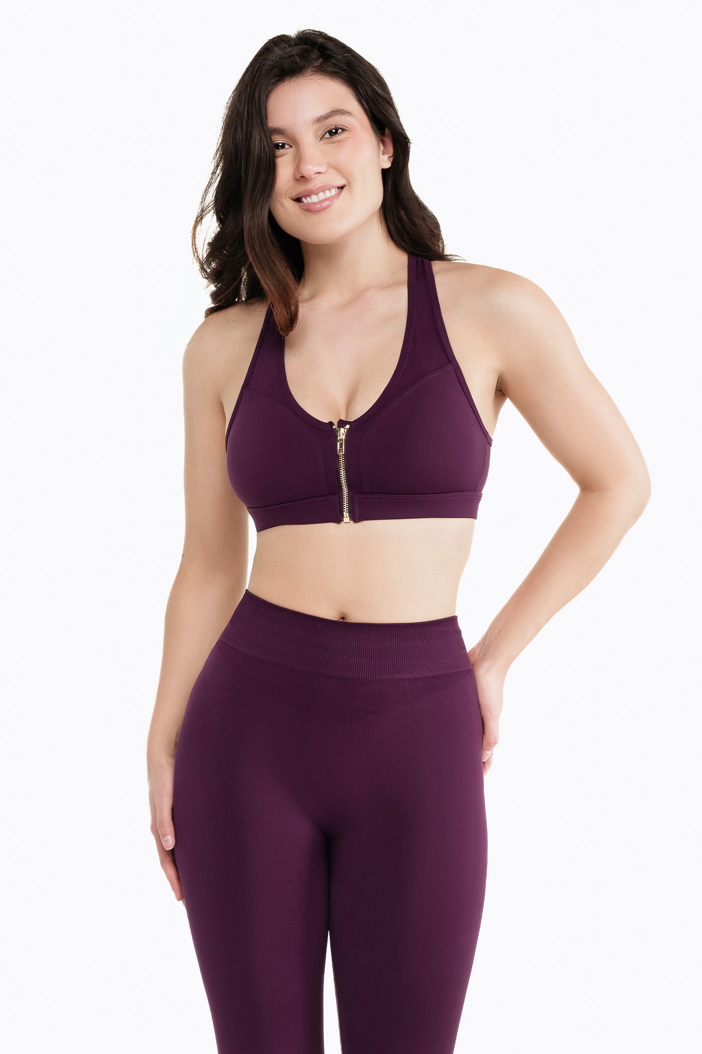 Brassière Zip Tech - Dark Berry