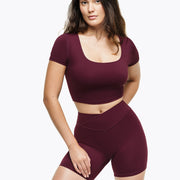 Top Square  Manches Courtes - Deep Purple