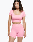 Top Square Manches Courtes - Pink Blush