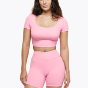 Top Square Manches Courtes - Pink Blush