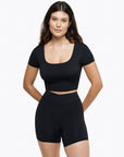 Top Square Manches Courtes - Black